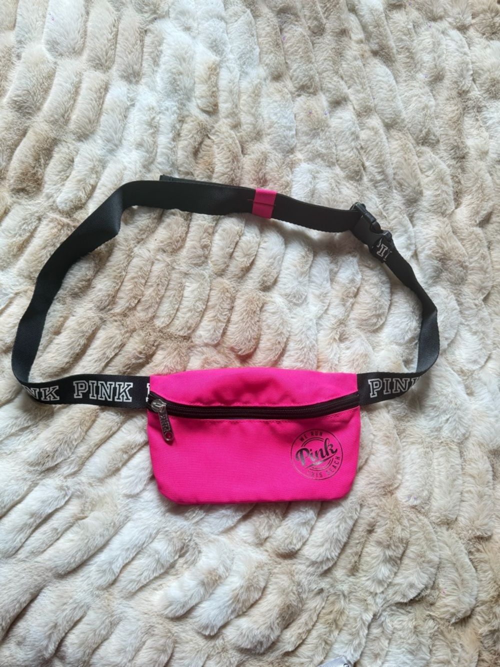 PINK Victoria's Secret Hot Pink Logo Belt Bag